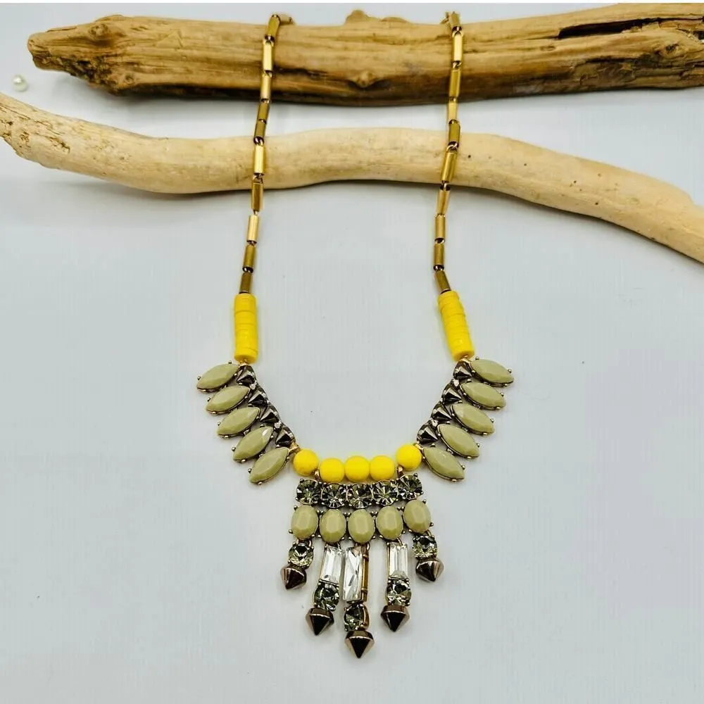 J. Crew Bead Crystal Statement Necklace - Image 2