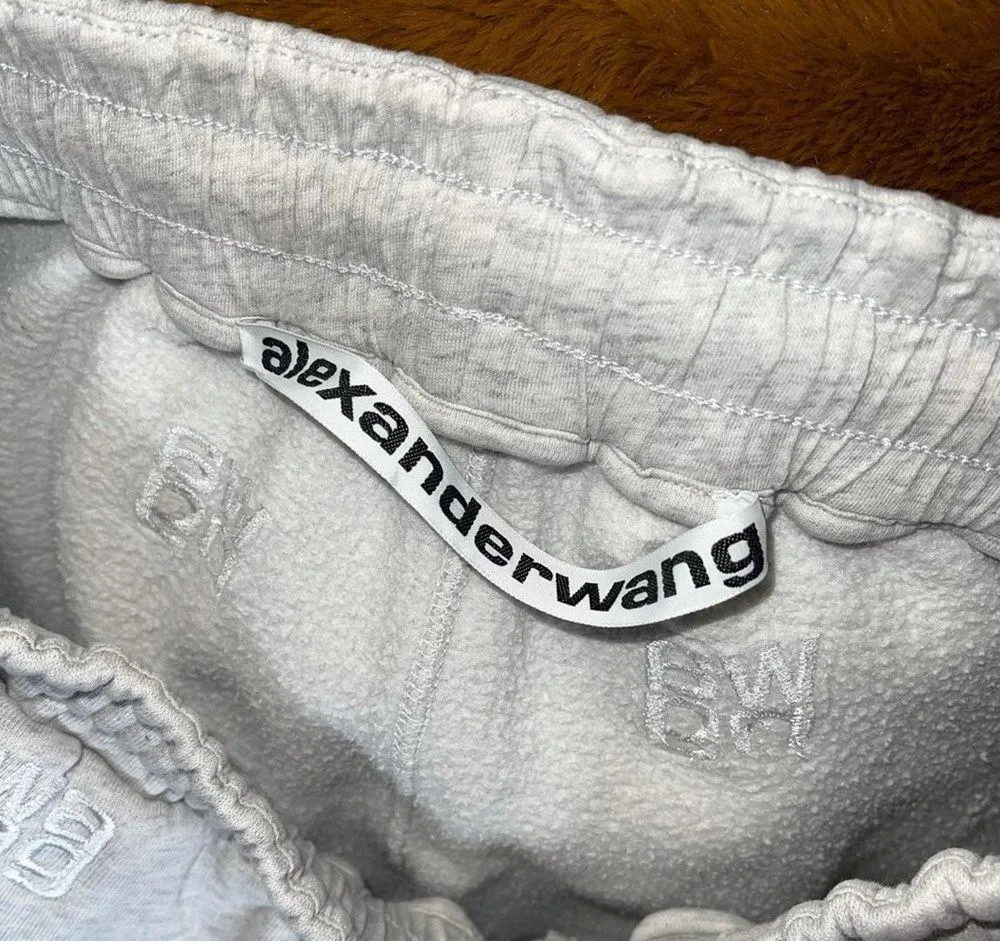 Alexander Wang Logo Embroidered Jogger Sweatpants in Gray - Image 14