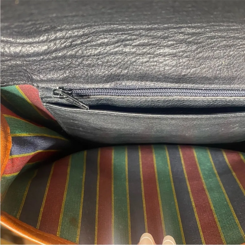 Vintage 90s Faigen Australia Leather Crossbody Bag All Seasons Satchel Two Tone - Image 16