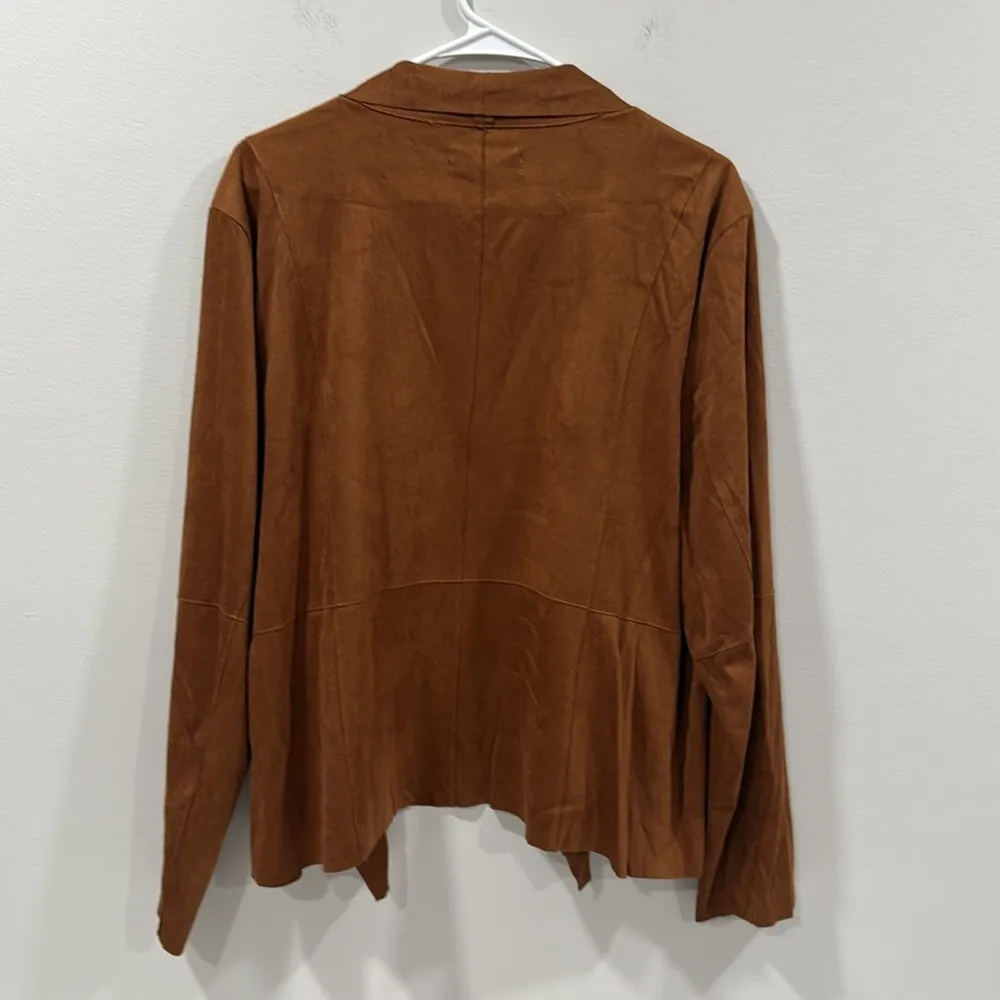 Bagatelle Brown Blazer Open Front Shawl Collar Size 1X EUC - Image 7