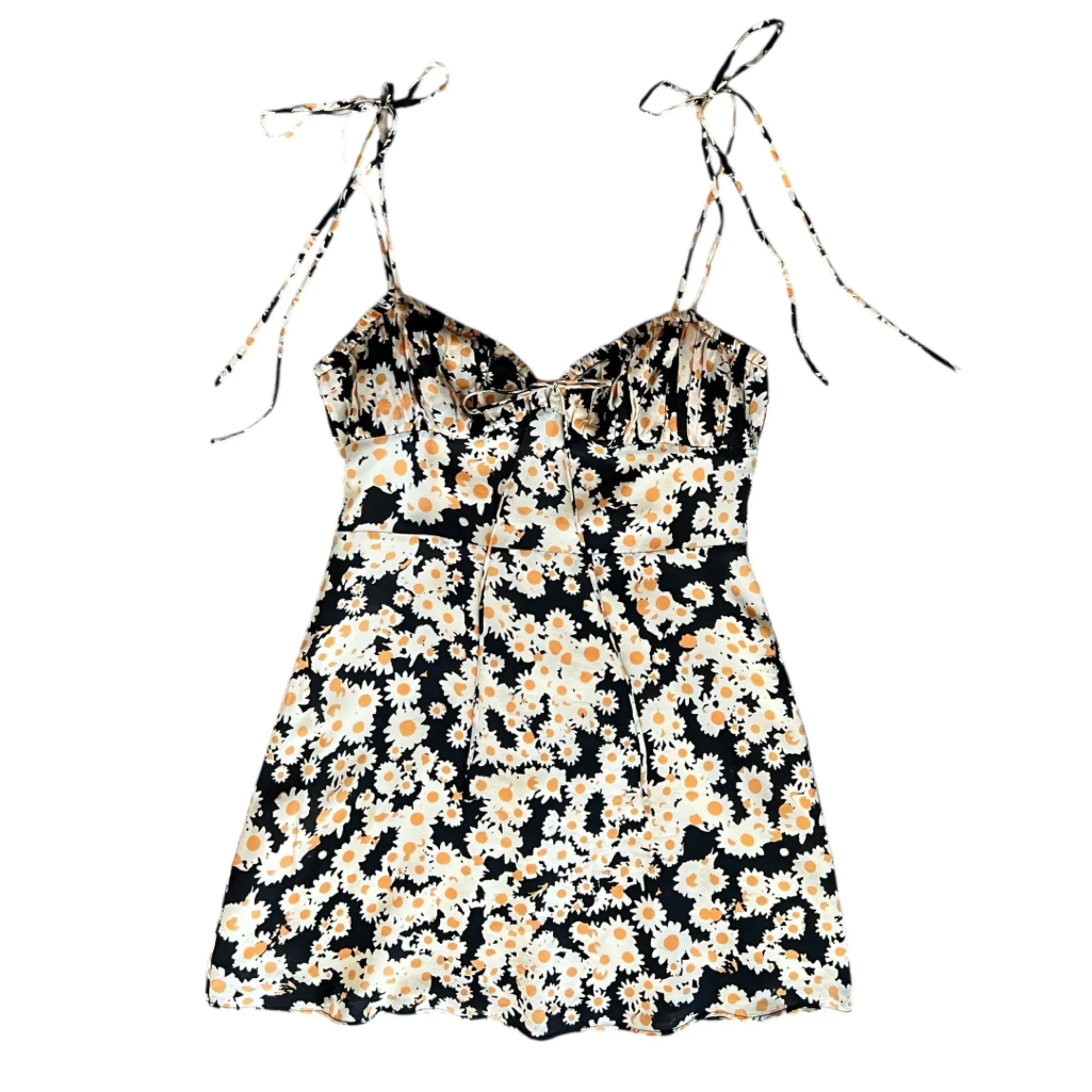 Realisation Par Women’s Devon Flower Power Daisy Print Navy Silk Mini Dress M - Image 10