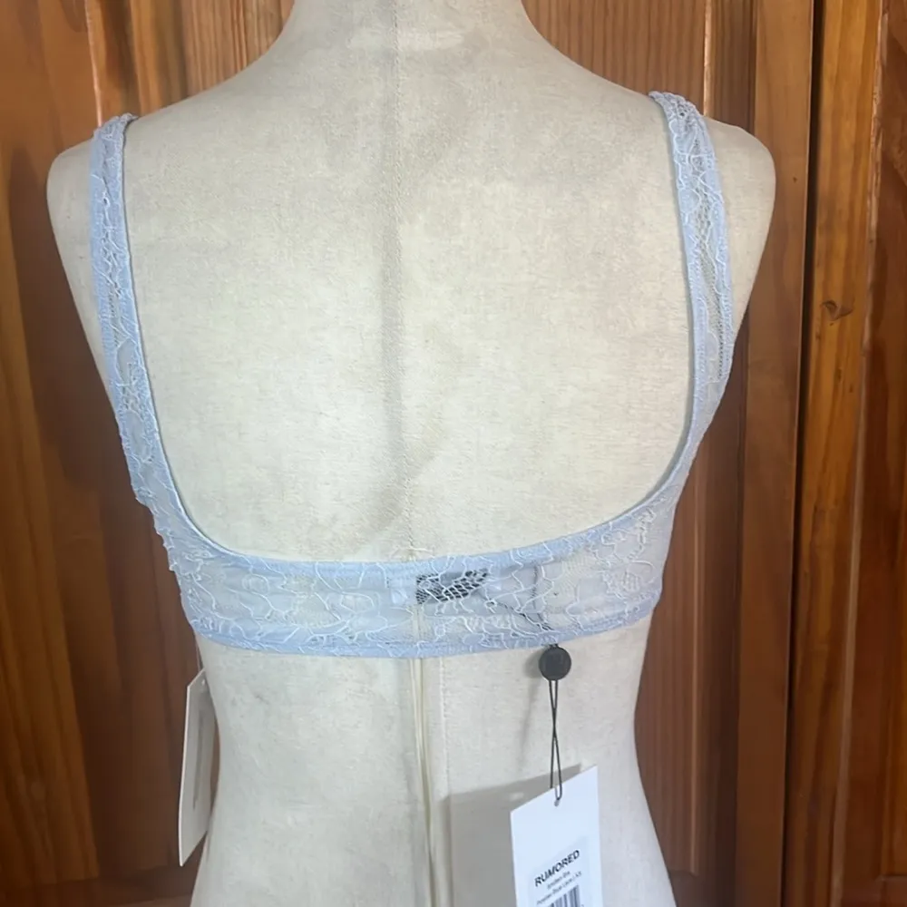 Rumored “Smitten” Bra in Powder Blue Lace Size XS - Image 4
