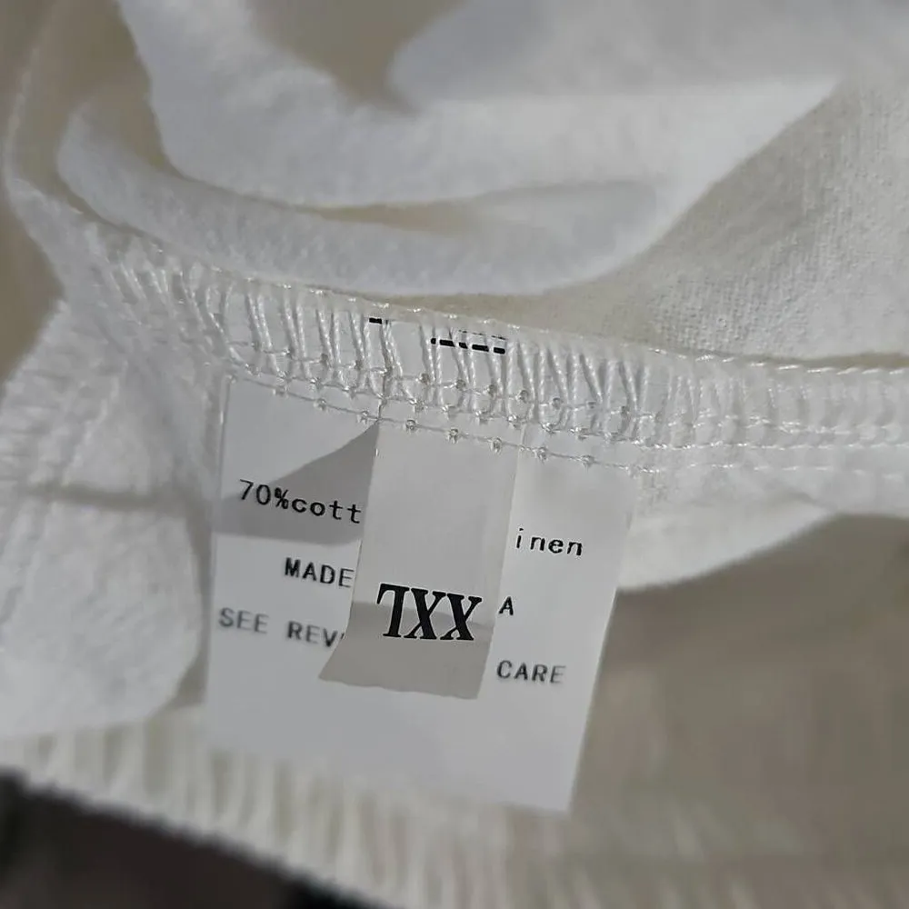 White elastic drawstring pants, slacks. Size XXL. - Image 6