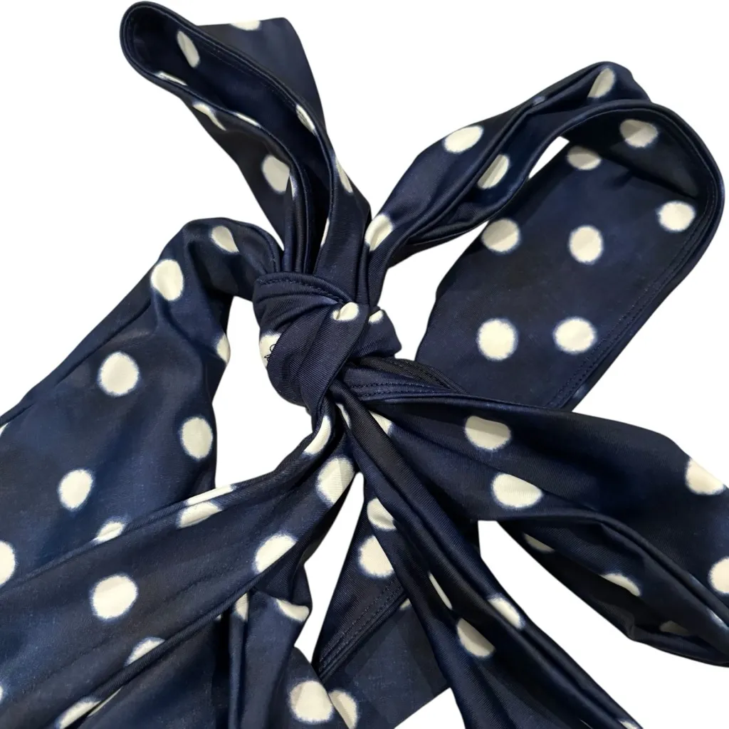 Summersalt Bow Shoulder Sidestroke One Piece Swimsuit Polkadot Navy, Sz 12 - Image 7