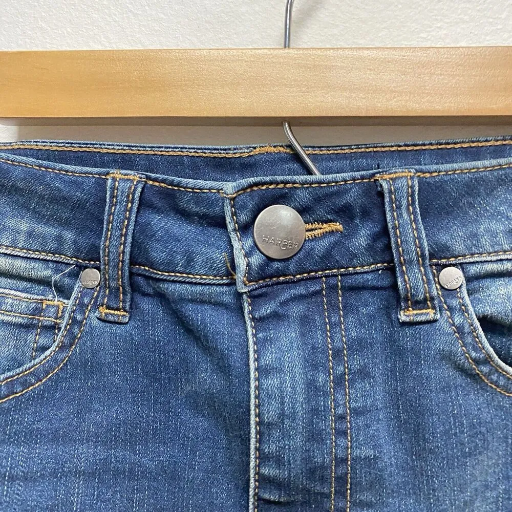 Harper Mini Skirt Y2K Women’s Small Distressed Denim Frayed Hem Jeans Blue - Image 2