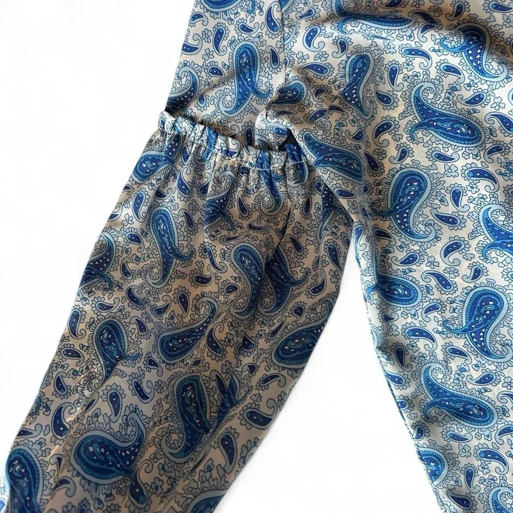 Truly Delightful Blue Paisley Blouse- Size M - Image 8