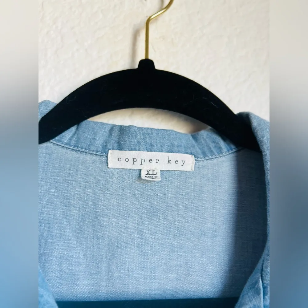 Copper Key Chambray Front Tie Button Down - Image 2