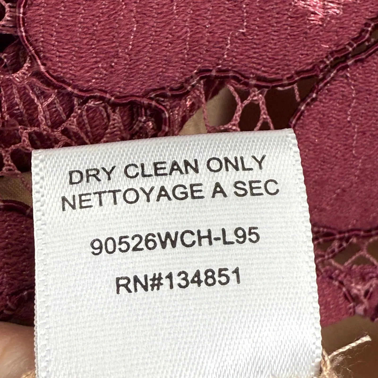 WAYF‎ Aubergine Lace Dress Floral Cap Sleeve Lined Party Cocktail Small - Image 8