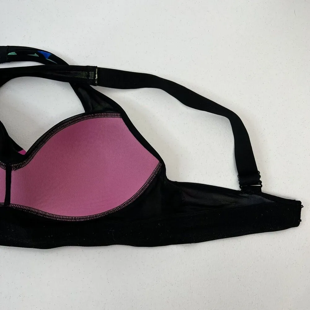 Victoria’s Secret PINK Active Sz M Sport Bra Ultimate Lightly Lined Black Floral Size M - Image 7