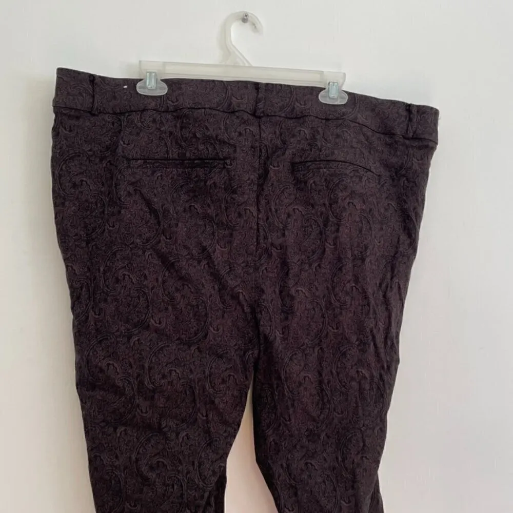LANE BRYANT Plus Size Allie Skinny Ankle Pants Power Pockets Black Brown Paisley - Image 13