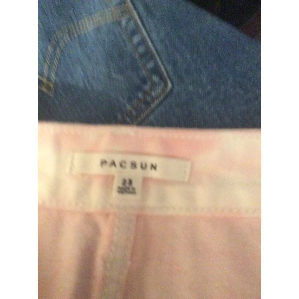 New NWT PacSun Pink Bleached Look Frayed Hem Mini Skirt Size 23 - Image 4