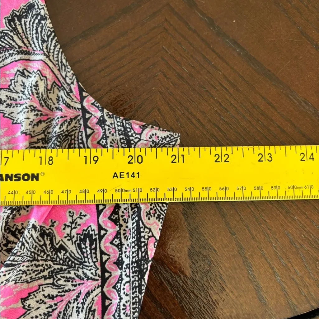 Calvin Klein Pink and Black Paisley Tank Top - Image 5