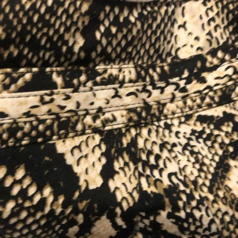 INC Tan & Black Snake Print Mini Skirt Womens 8 Pencil Preppy Office Modest - Image 7