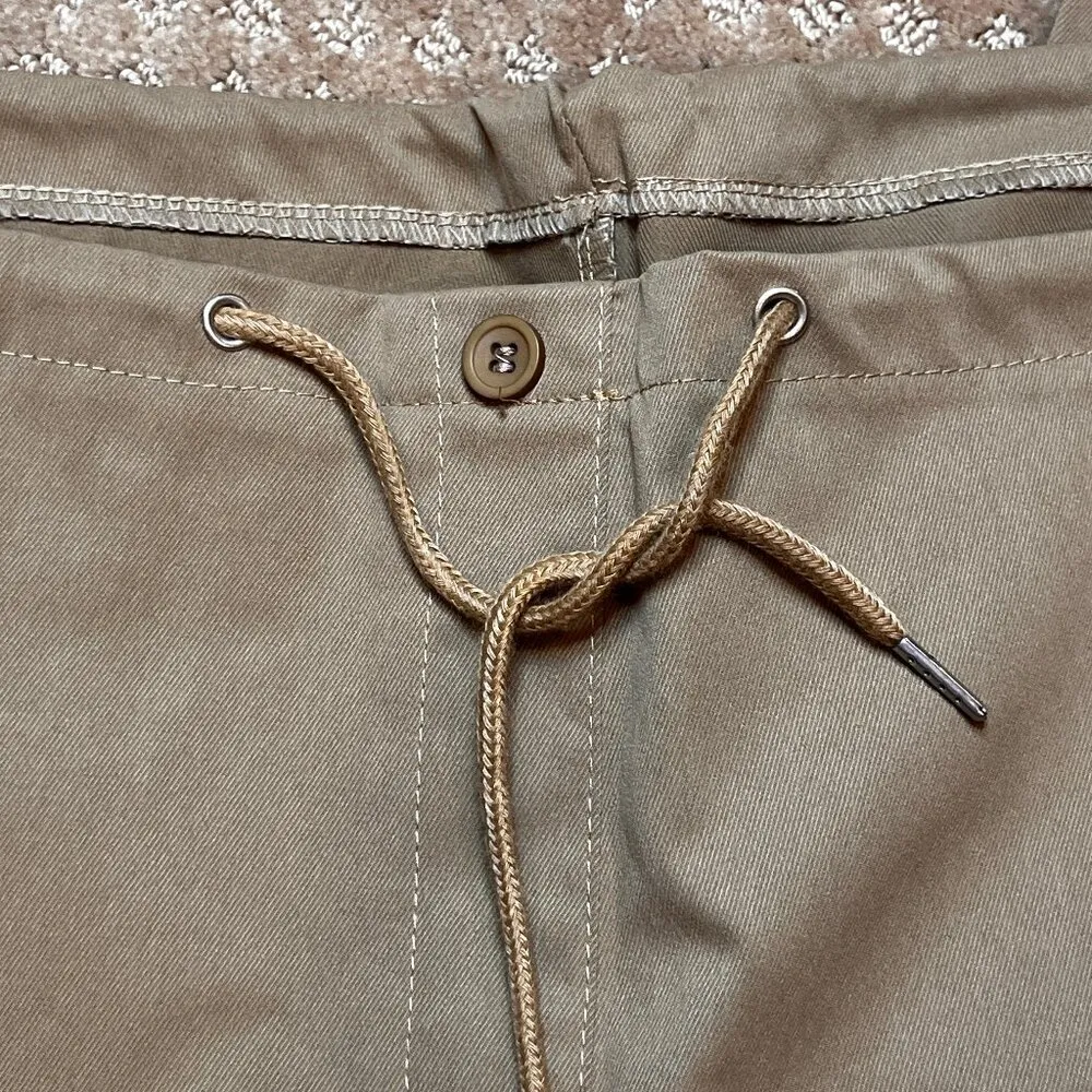 Cargo Pants Women Parachute Baggy Low Waist Zipper Y2K Pants SZ L Grunge Loose Tan Size L - Image 4