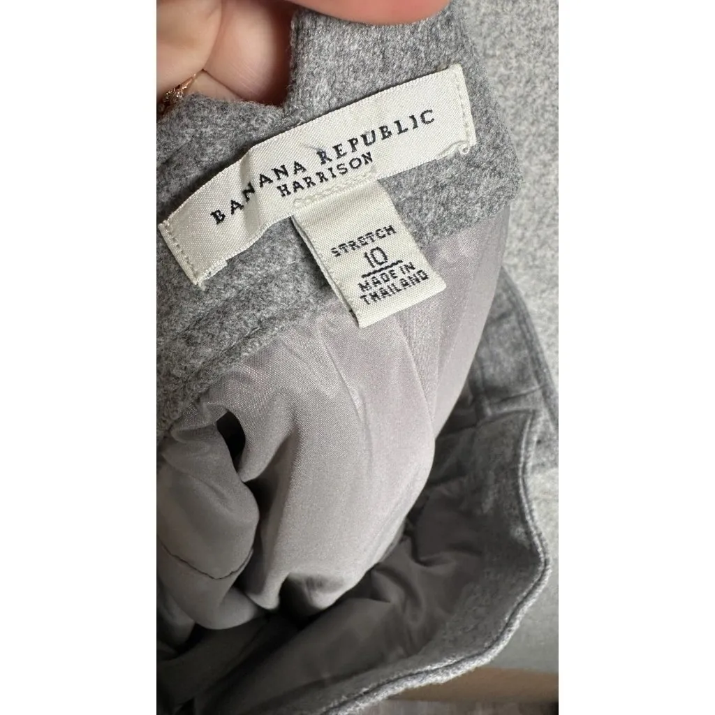 Banana Republic 10 Womens Pants Harrison Light Gray Cashmere Stretch Y2K 2004 - Image 2