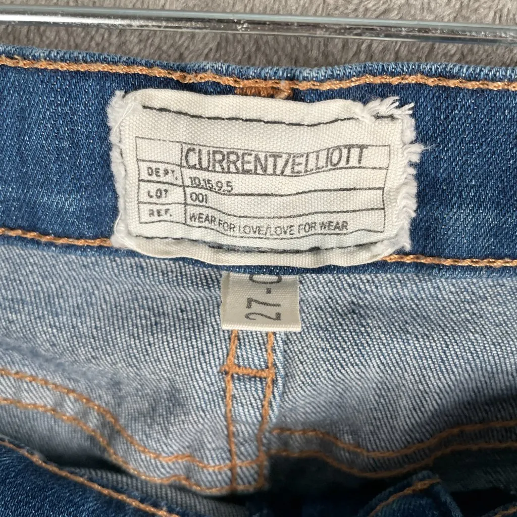 Current/Elliott The Stiletto Jeans Women’s 27 Blue Distressed Skinny Ankle - Image 3