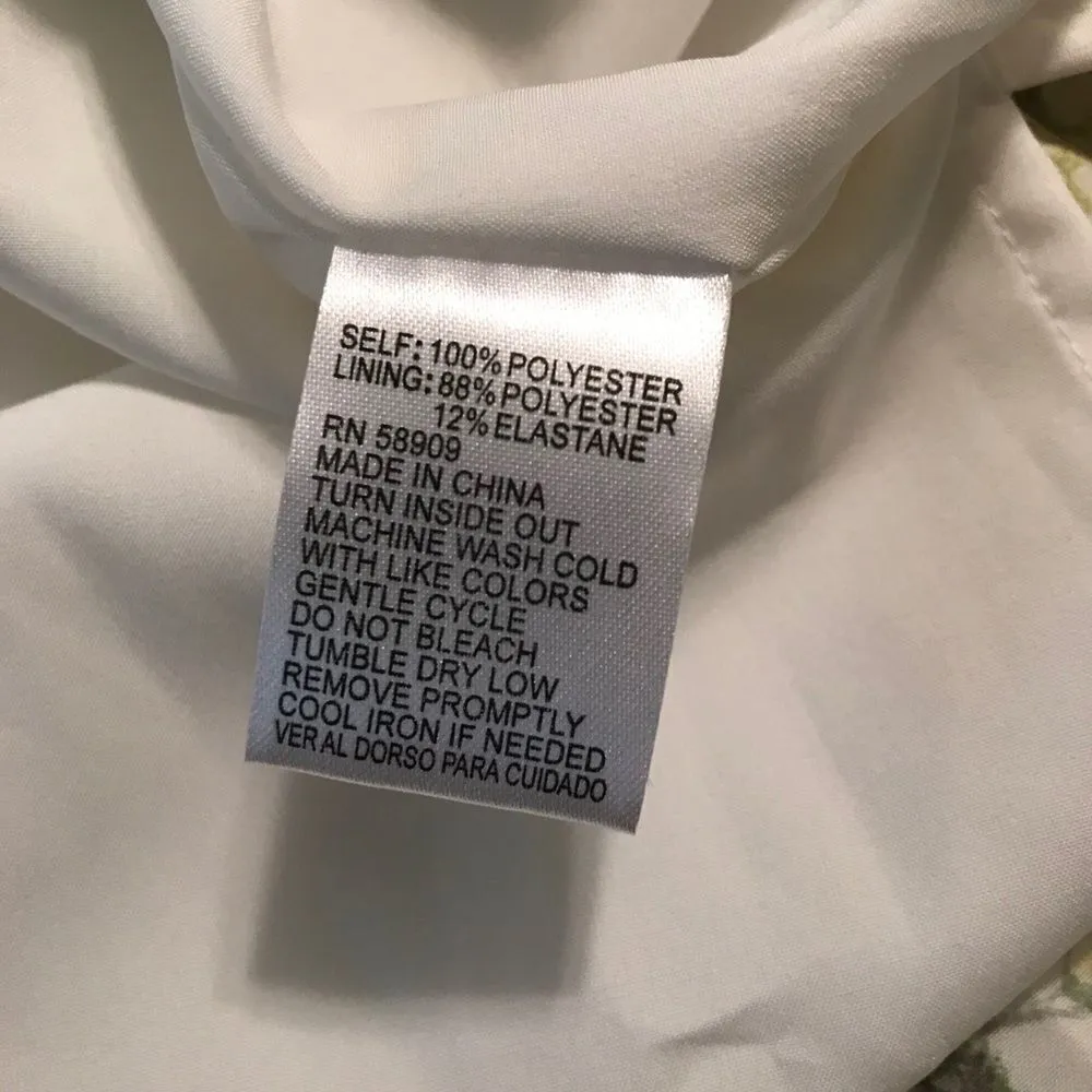 ALEX MARIE Pleated‎ Chiffon Midi Dress Sleeveless V-Neck Green Floral Size 4 - Image 11