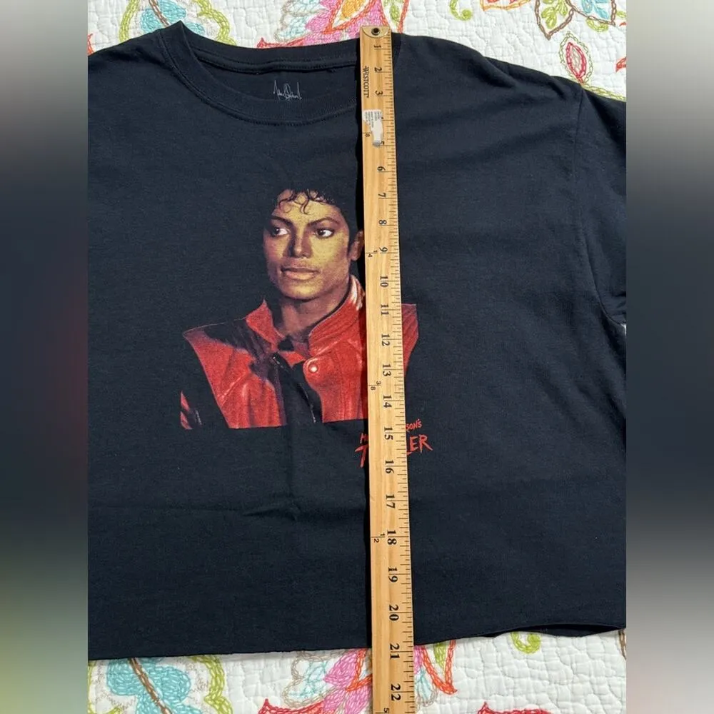 2018 Michael Jackson’s Thriller size large Crop Top Sleeveless Concert Shirt Black - Image 4