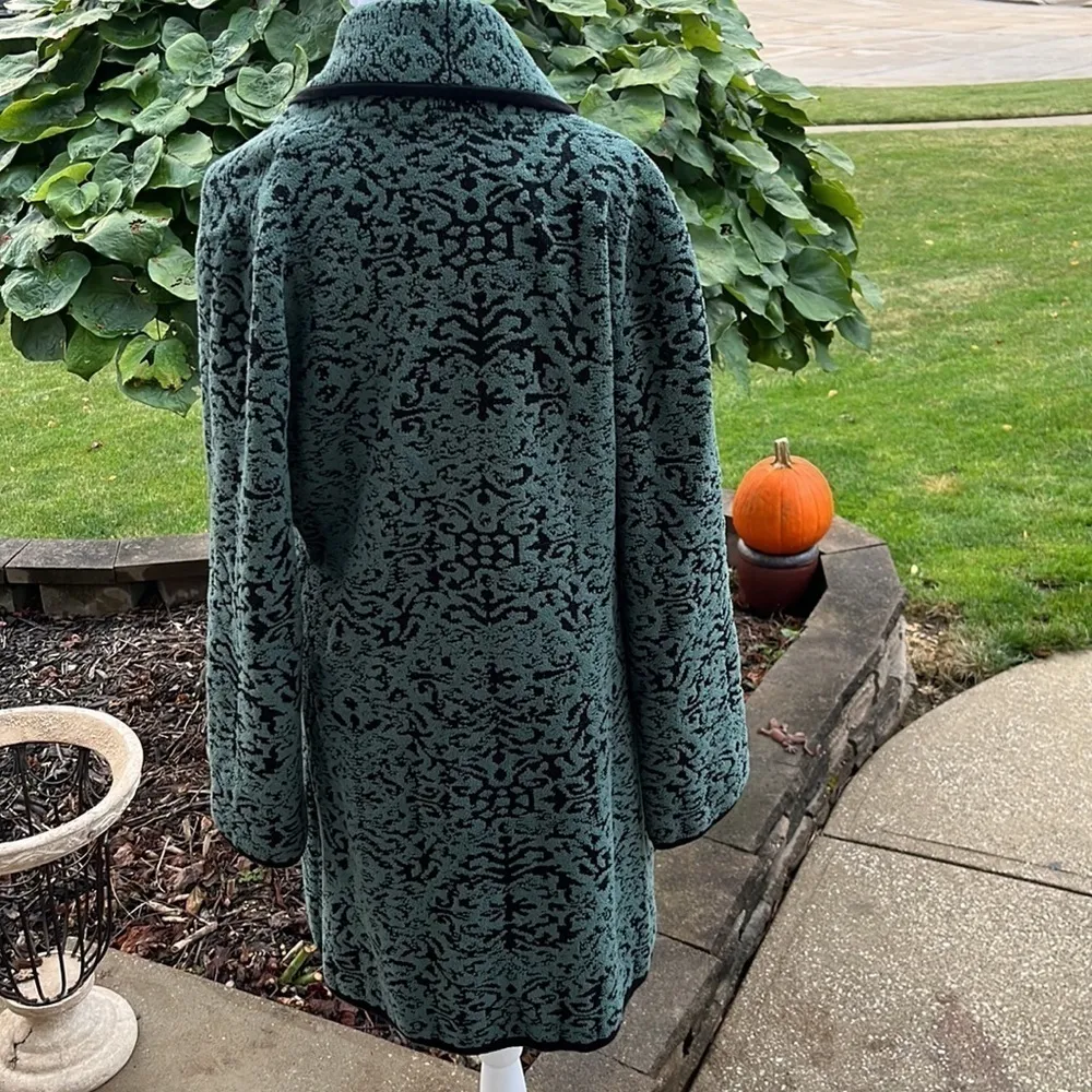 Soft Surroundings chenille jacquard Sweater jacket coat duster size small - Image 4