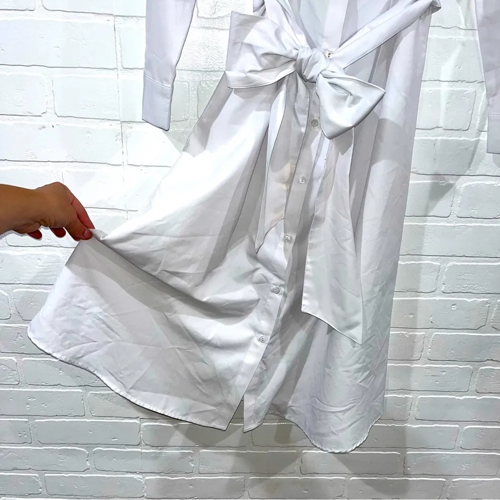 Stradivarious Button Down Bow Belted Dress - Image 4