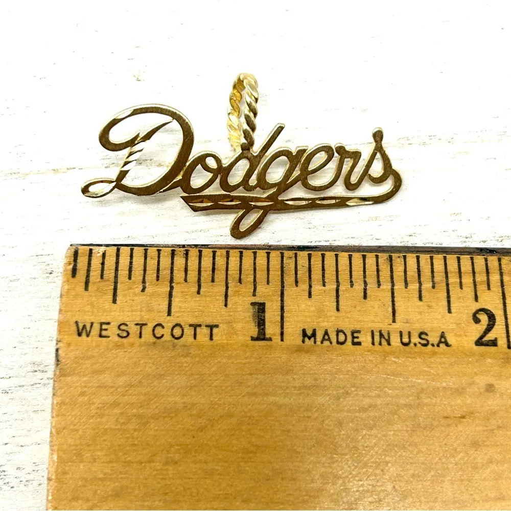 L.A. DODGERS 14K solid script logo pendant by Michael Anthony, NWOT Gold - Image 14