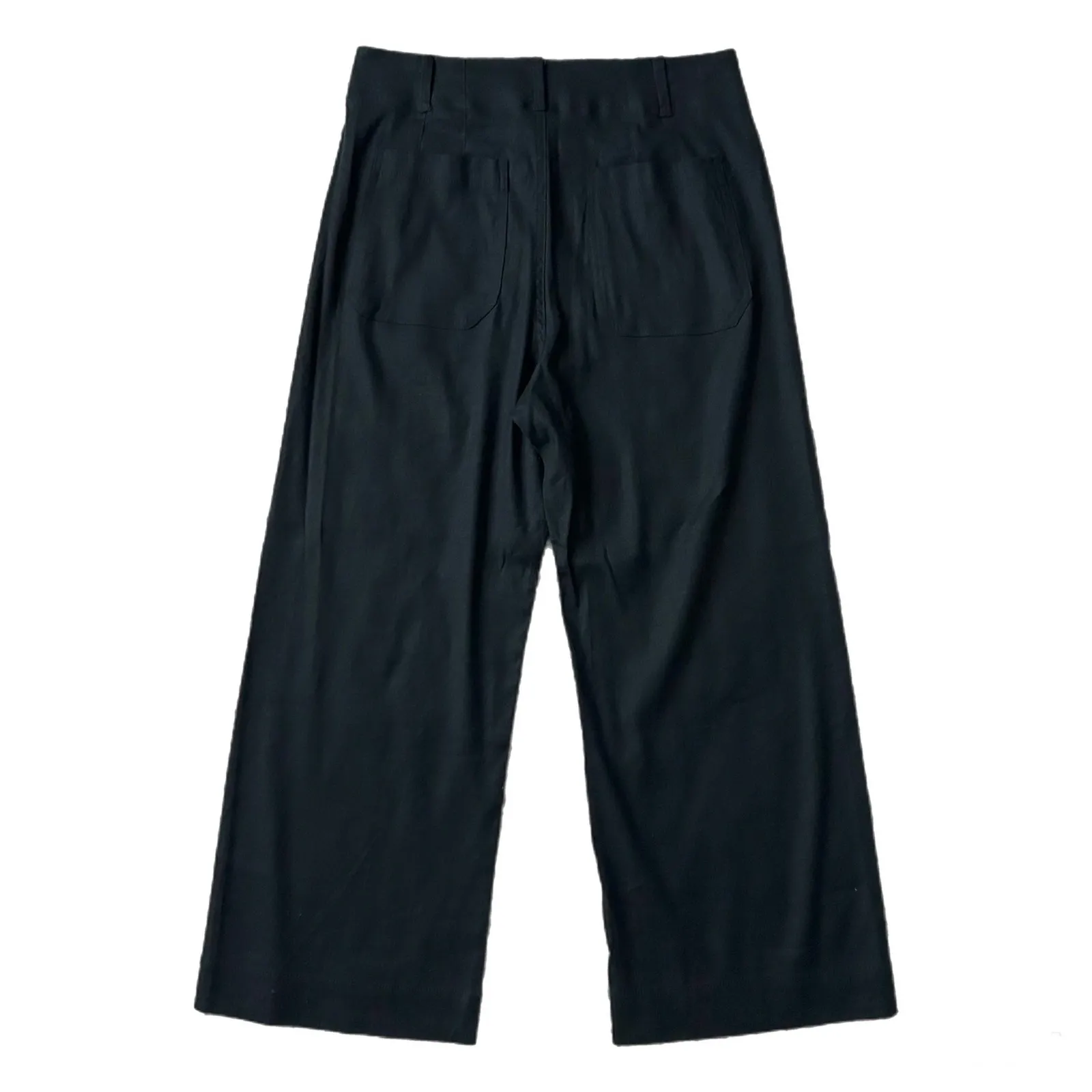 NEW Anthropologie Maeve The Colette Linen Blend Crop Wide Leg Pants Black Sz 30 - Image 3