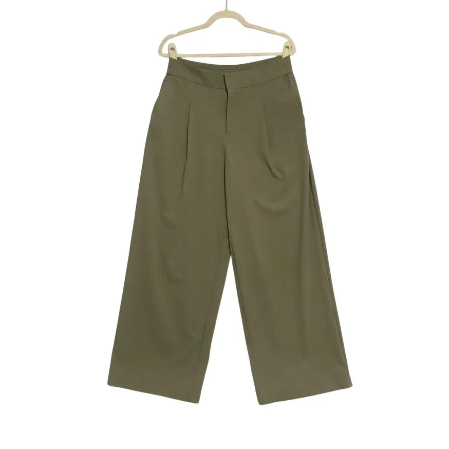 ATHLETA Pinnacle High Rise Wide Leg Trouser Sz 10 Green Versatile Travel Busines - Image 5