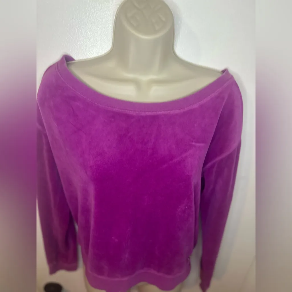 Vintage Juicy Couture Velour Tracksuit Top Y2K Scoopneck Women’s S Rare Iconic - Image 2