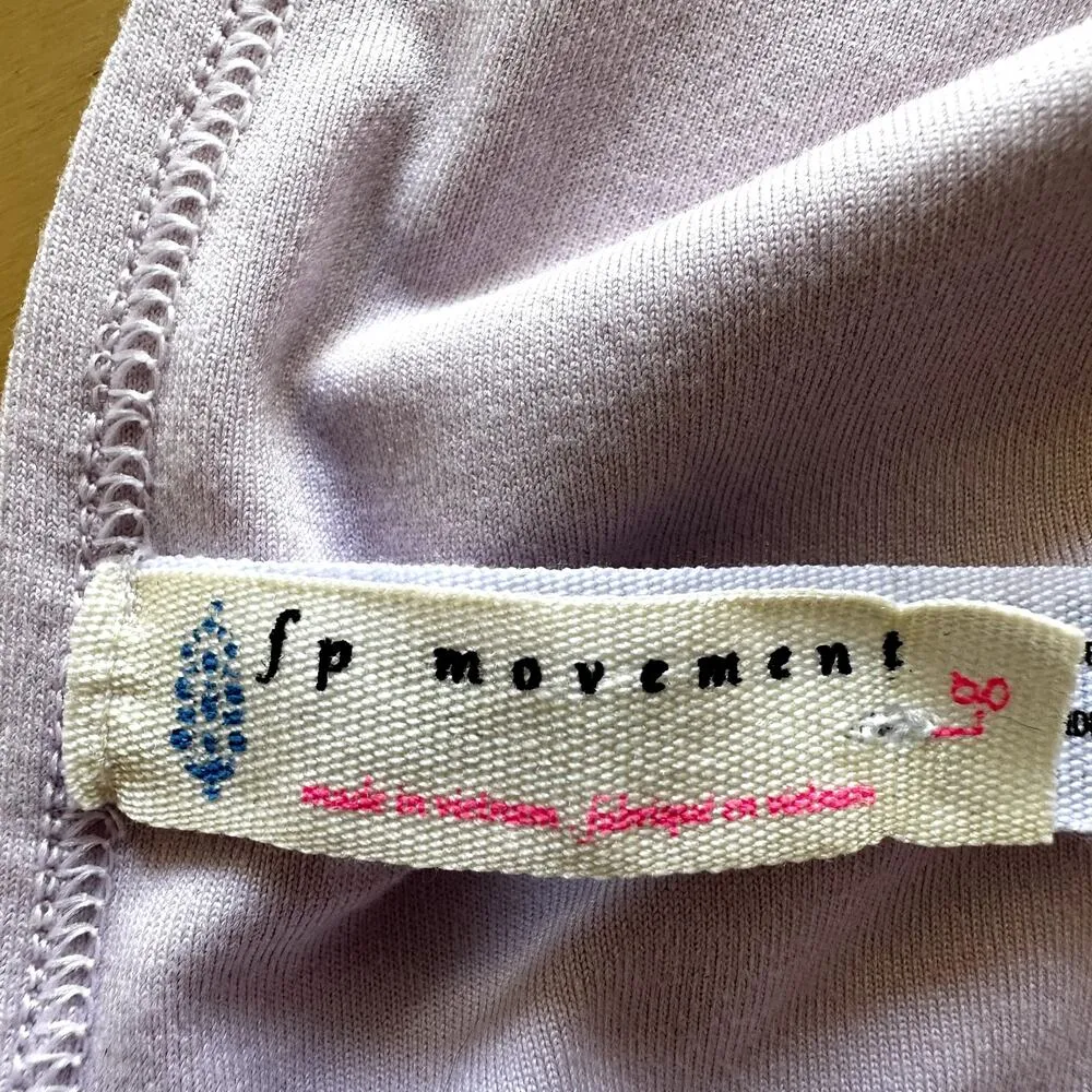 Free People Movement Ursa Bra Tie Front Deep V Stretch Pink Large Purple - Image 4