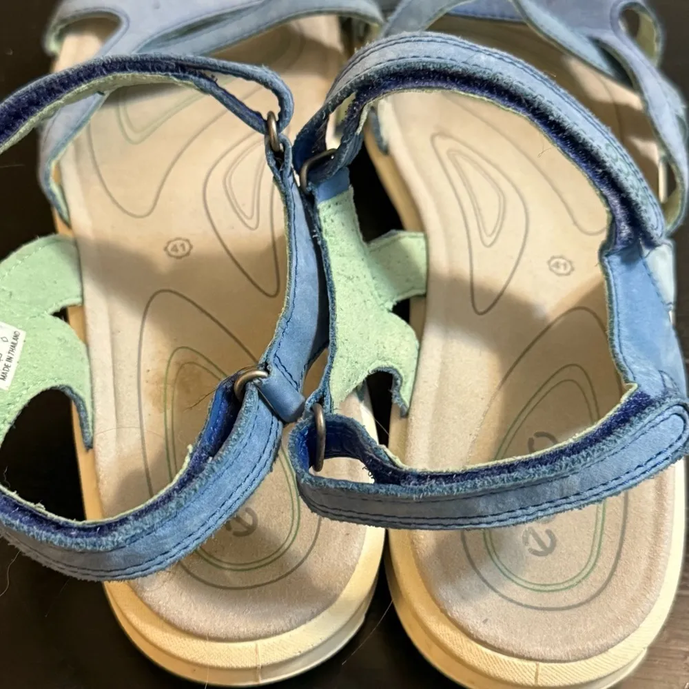 Ecco Blue and Green Strappy Sandals - Image 3