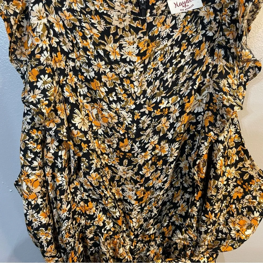 Hayden Belted Ruffle Shoulder Jumpsuit Size 3X - Image 7