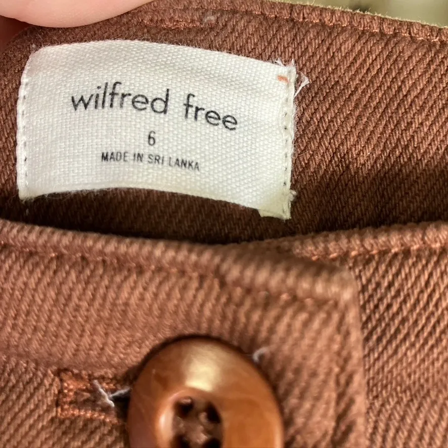 Wilfred Free Womens Cargo Pants Size 6 Brown Cotton‎ Blend Utility Trousers - Image 2