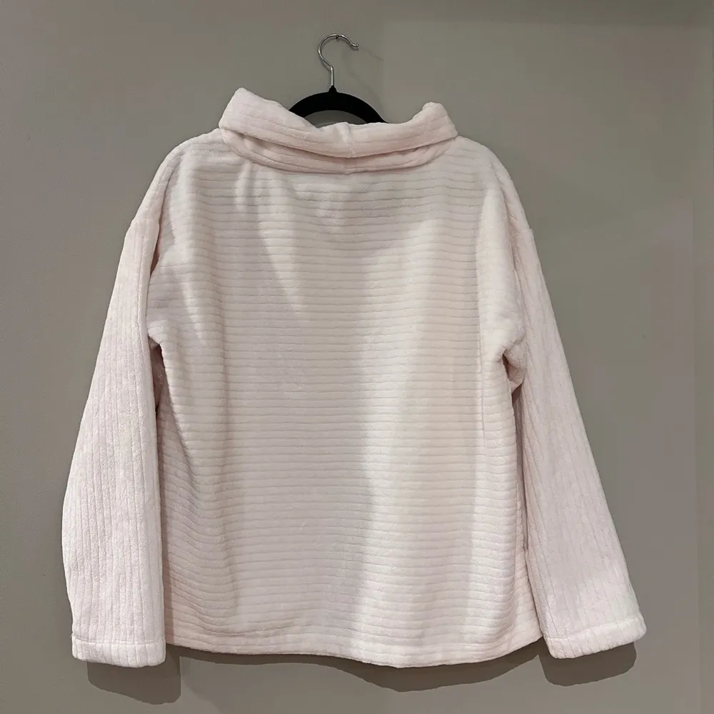 LOFT Striped Velour Mock Neck Sweater in Cream - Image 5