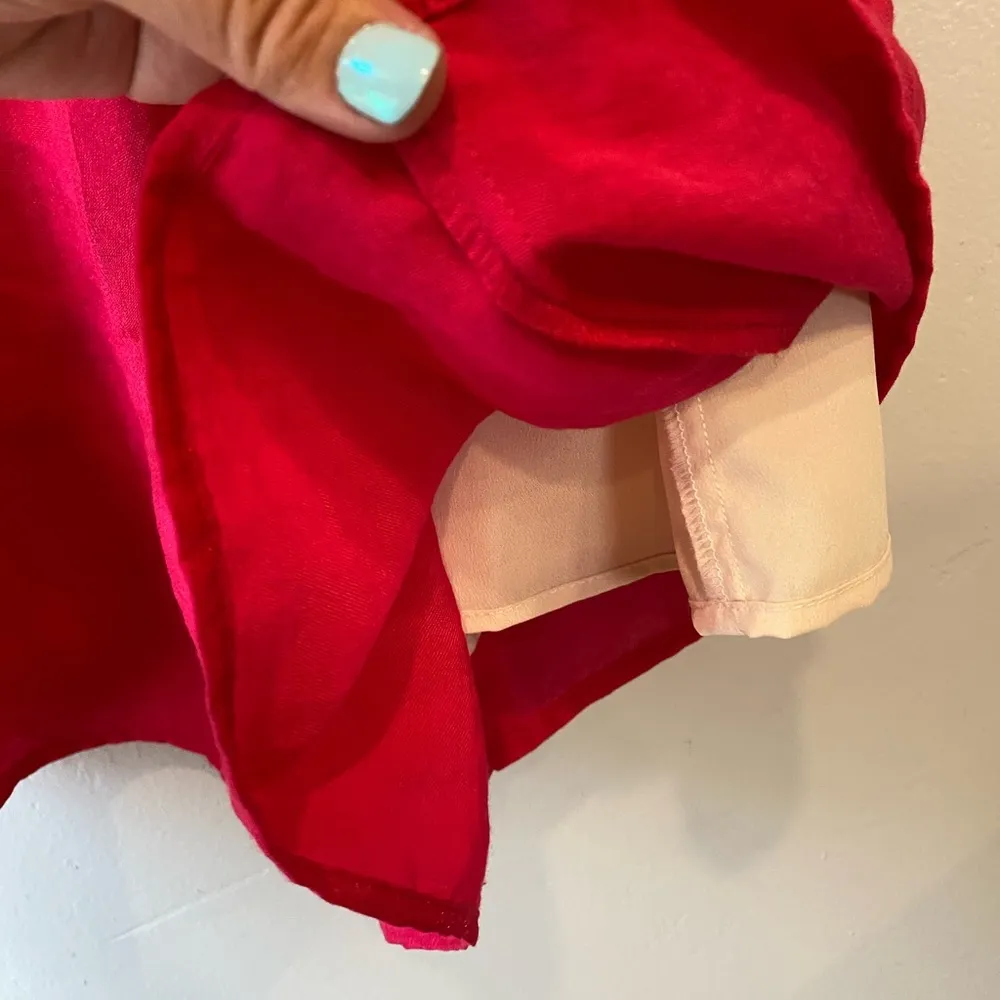 Lavender Brown Shimmer Square Neck Belted Romper in Rasperry - Image 10