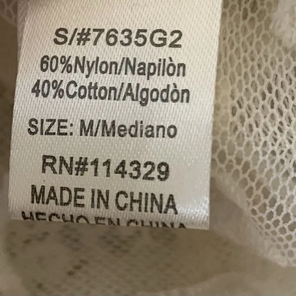 Womens White Lace Embroidered Sleeve Bohemian Blouse Sz M Top Shirt - Image 6