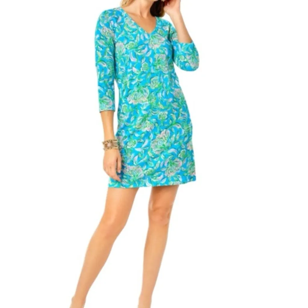 Lilly Pulitzer Tessa Dress M Cumulus Blue Chick Magnet Shift Resort Coastal - Image 2