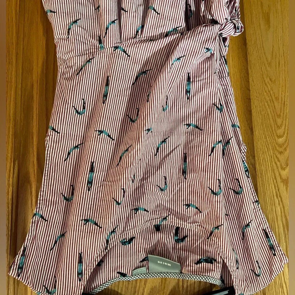 Maeve by Anthropologie Bathing‎ Beauty Stripe Embroidered Side-Tie Cotton Dress - Image 8