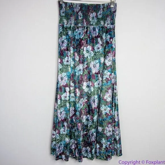NEW Free People dress‎ Carpe Diem Convertible Maxi Skirt Floral Velvet Dress, XS - Image 7