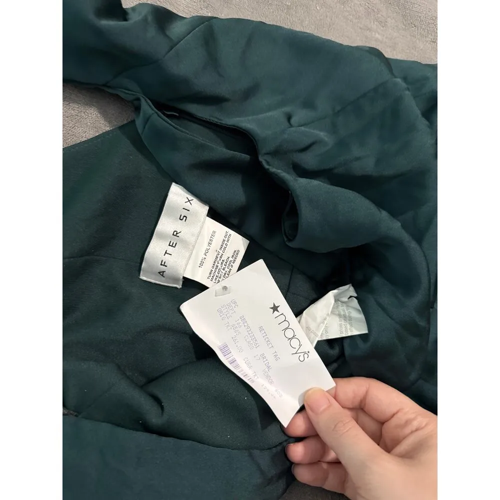 NWT After Regular Length Evergreen Dress Satin Faux‎ Wrap Gown - Image 5