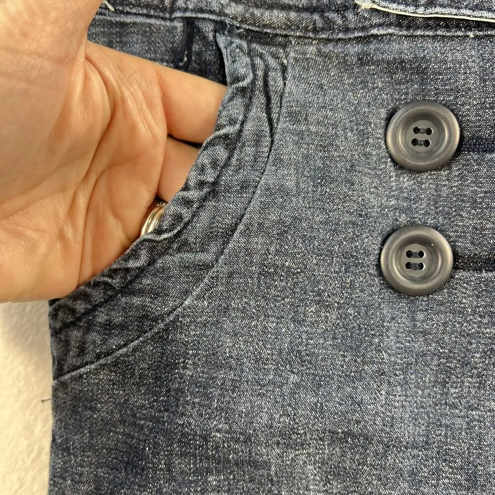 Y2K Zana Di Jrs 9 Bermuda Shorts Low Rise Blue Denim Sailor Long Street Grunge - Image 4