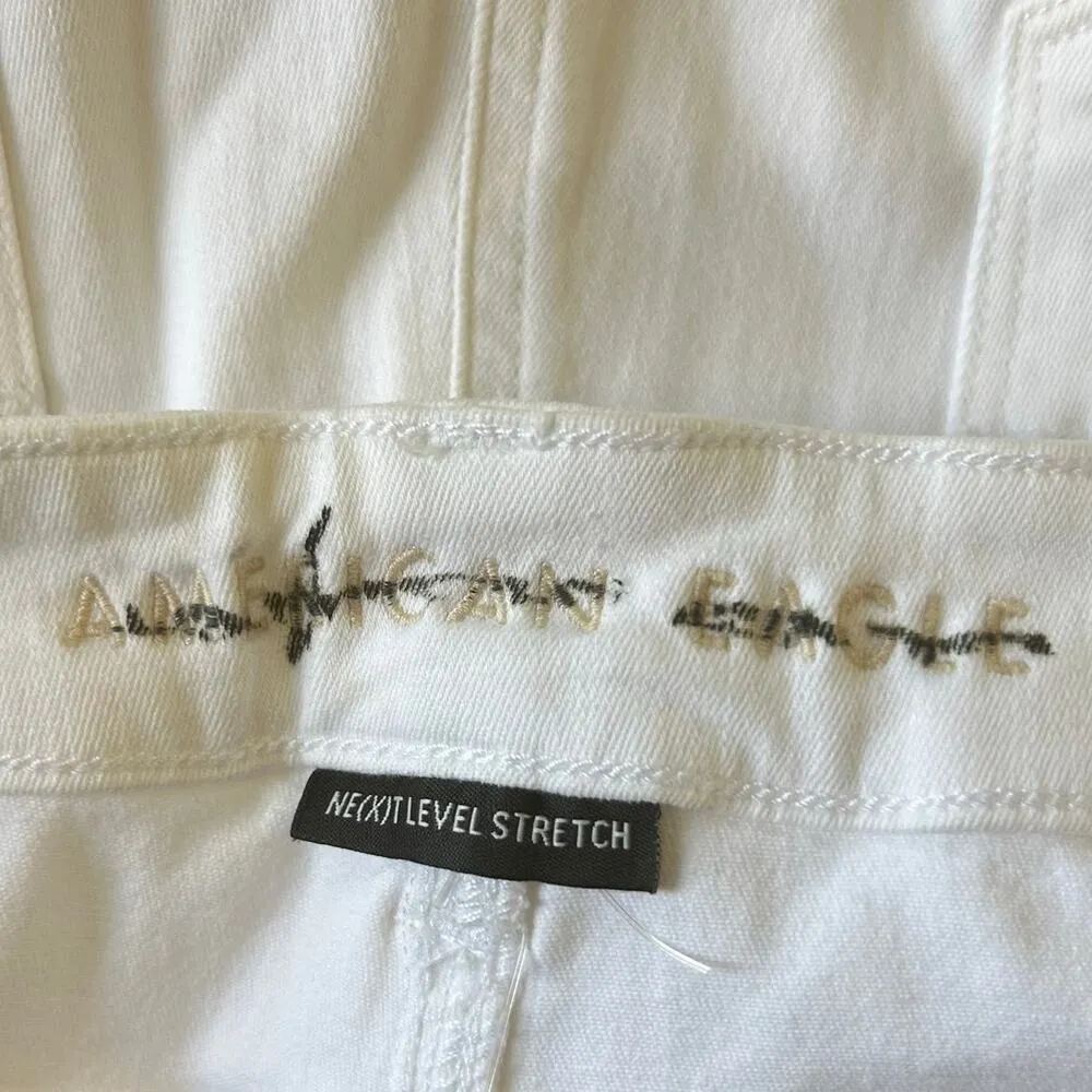 American Eagle Jean Women 20 White Distressed Next Level Stretch Hi Rise Jegging Size undefined - Image 4