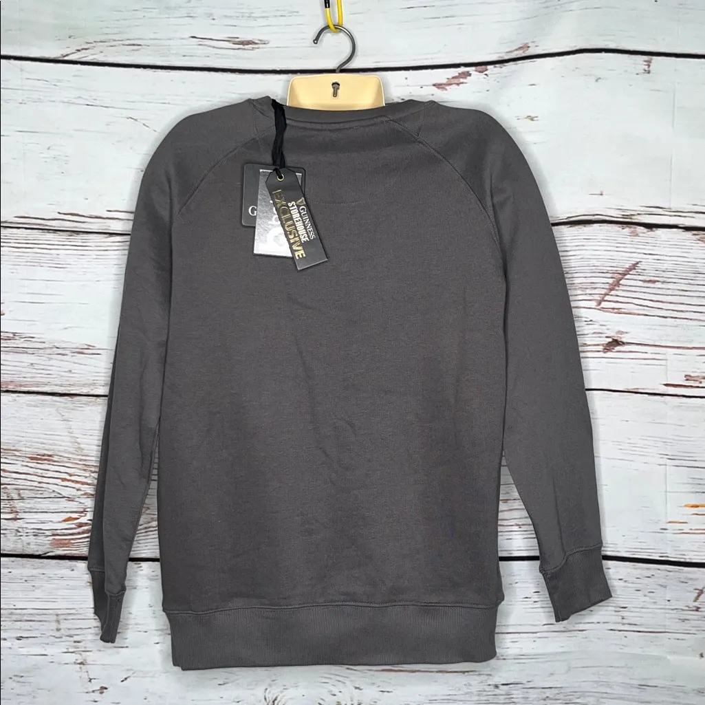 Guinness NWT Size S Gray Woman needs Man Fish needs Bicycle Sweatshirt Top - Image 2