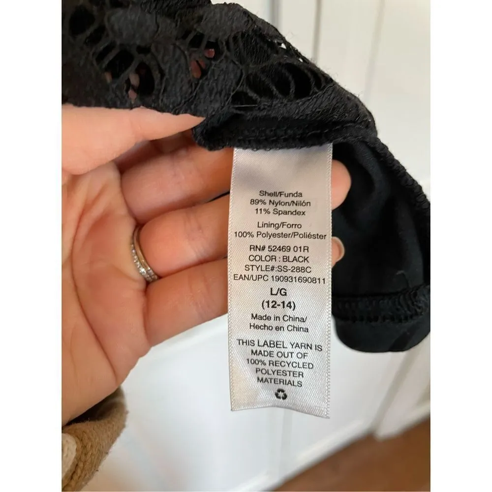 Scoop nyc black lace cami dress size large - Image 5