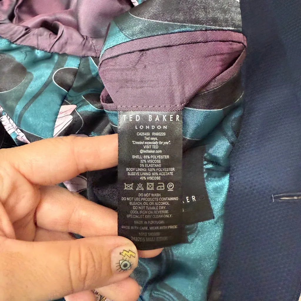 Ted Baker navy blue women’s blazer size‎ 4 - Image 4