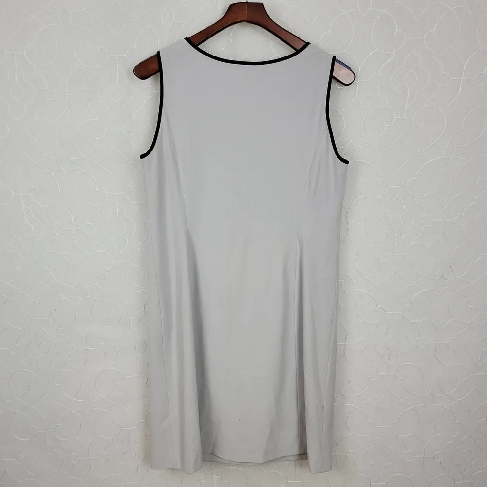 Nine West Womens Shift Dress Size 10 Gray Sleeveless Zip Front Pockets Lined NWT - Image 6