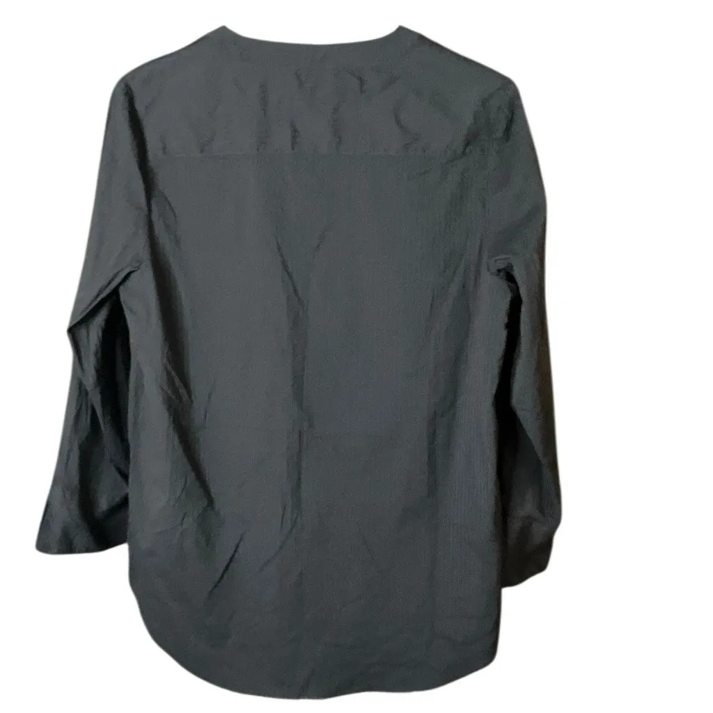 Vineyard Vines Performance Nylon Blend Black V-Neck Half Sleeve Blouse #762 - Image 6