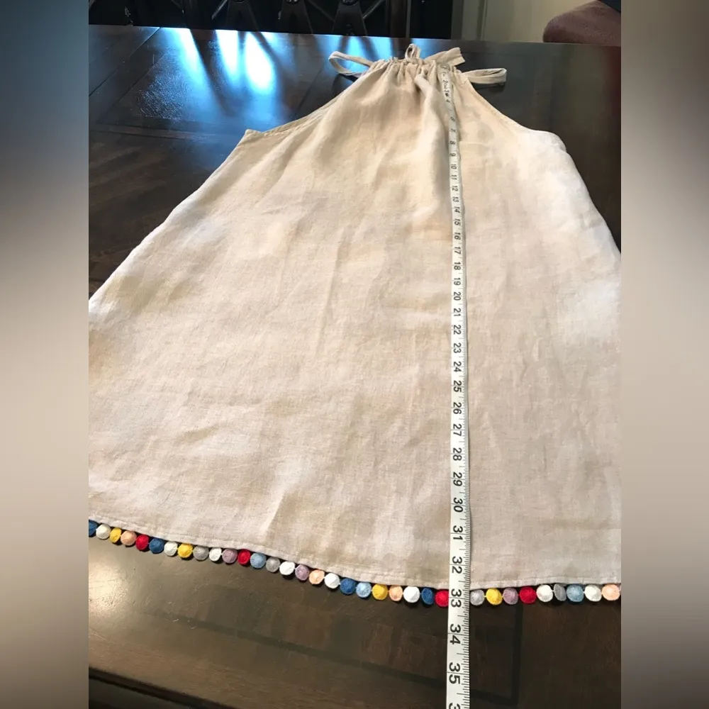 Positano Style Blitz Women’s Linen Dress Swimsuit Cover Up Sz L Tan Size L - Image 10