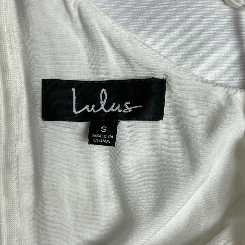 Lulu's White Embroidered Swing‎ Dress Racerback Size Small - Image 4
