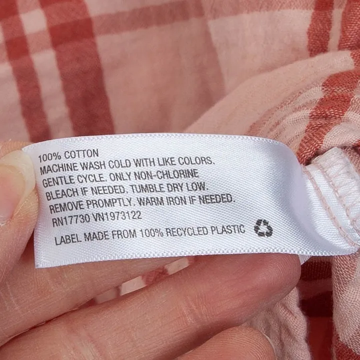 Universal Thread Pink Plaid Long Sleeve Button Down Shirt Womens Size XXL - Image 7