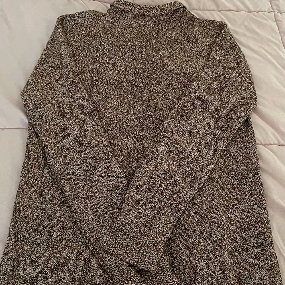 COS wool blend marled brown collared button down midi shirt dress, size XS fall - Image 12